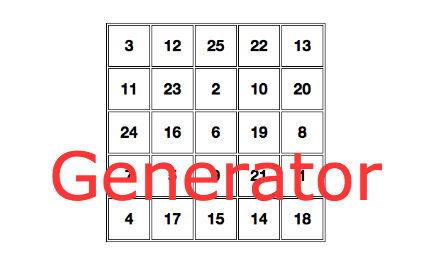 Bingo generator chrome extension