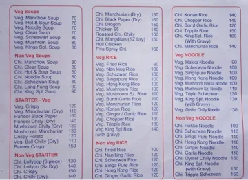 King's menu 