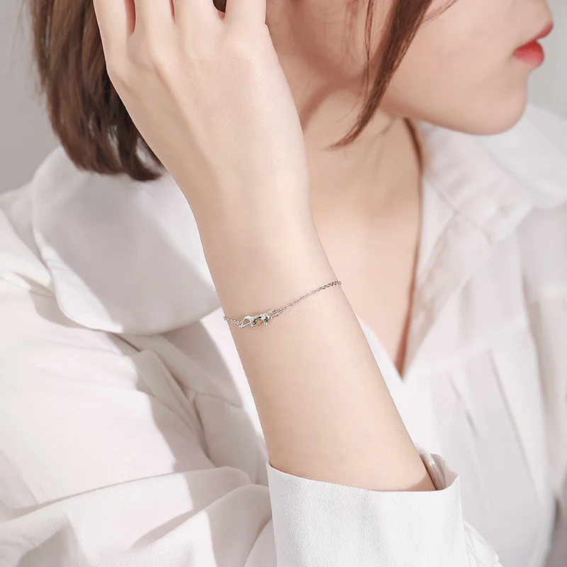 S925 Sterling Silver Sweet Bracelet Japanese and Korean Style All-match and Fresh Ladies, a Stylish and Versatile Access