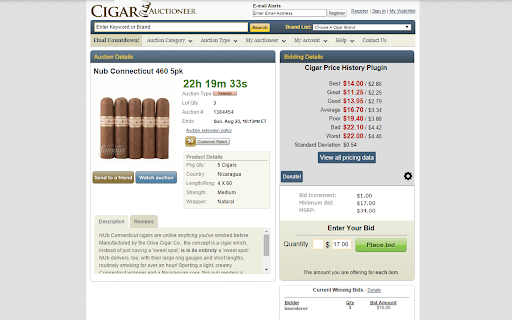 Cigar Price History and Free Fall Tracker