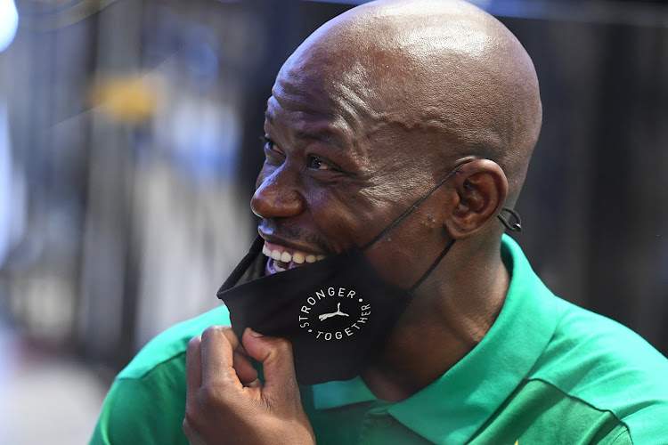 Hlompho Kekana at the Mamelodi Sundowns March Player of the Month car handover at Hyundai, Mams Mall Store in Pretoria on Friday, May 7, 2021.