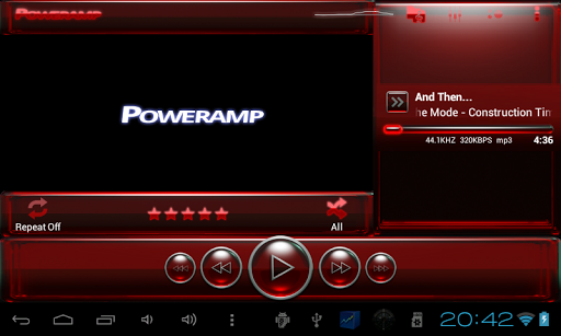 Poweramp skin red glass apk