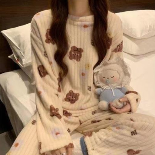 Title 7, Womens Cute Coral Fleece Warm Thickened Lounge...