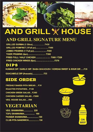 And Grill House menu 