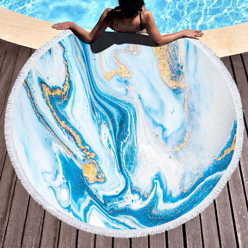 Title 8, Factory Direct Round Printed Beach Towels, Micr...