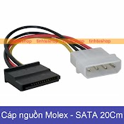 Cáp Nguồn Sata Ide Ata Molex Sang Sata - Dây Nguồn Ổ Cứng Sata Từ 4Pin Ide Ra Sata 20Cm