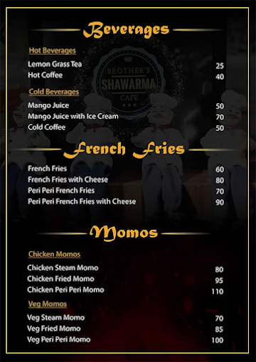 Brothers Shawarma Cafe menu 