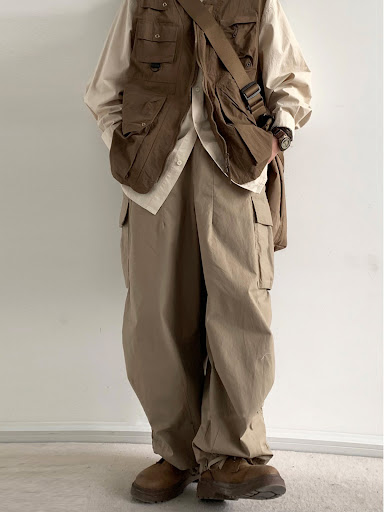 Title 1, Japanese-style Retro Loose Wide-leg Workwear Tr...