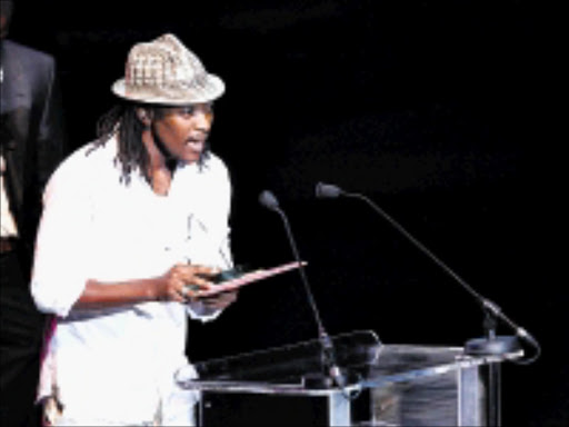 AWARD WINNER: Mdu Kweyama won Best Performance by an Actor in a Lead Role (play). 20/04/2009. Pic. Veli Nhlapo. © Sowetan.