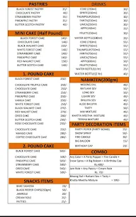 Bk Cakes menu 1