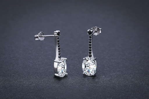 Title 4, All-match oval zircon copper-plated earrings, v...