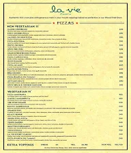 La Vie Pizzeria menu 2