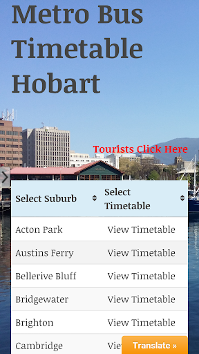 Metro Bus Timetable Hobart