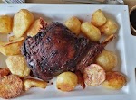 Slow roasted garlicky leg of lamb was pinched from <a href="http://englishmum.com/slow-roasted-garlicky-leg-of-lamb-with-rosemary-potatoes.html" target="_blank">englishmum.com.</a>