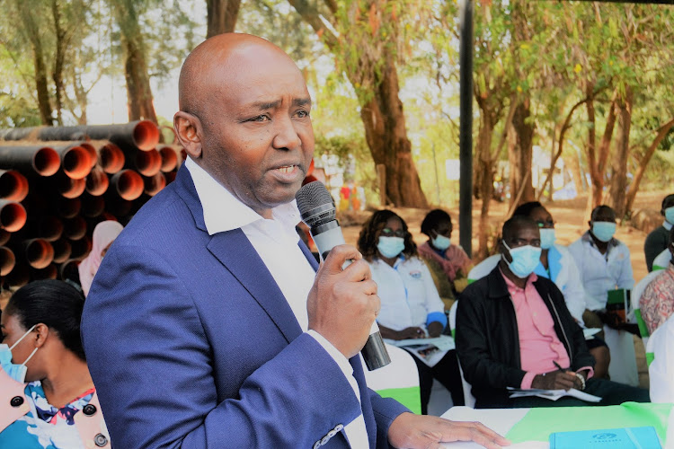 CMMB country director, James Kisia, speaking during the cancer project launch in Kitui on Wednesday