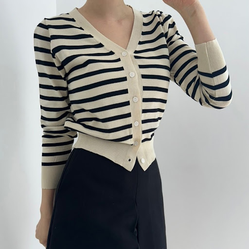 Title 7, Autumn Soft Sticky Striped Sweater Top