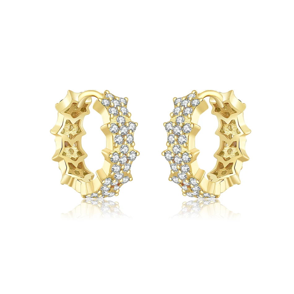 Boucles d'oreilles tendance en argent sterling XINGX Gang Drill, s'accordent avec tout. Accessoire parfait pour un look élégant et polyvalent.
