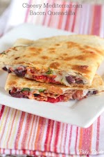 Cheesy Mediterranean Bacon Quesadilla was pinched from <a href="http://picky-palate.com/2014/06/16/cheesy-mediterranean-bacon-quesadilla/" target="_blank">picky-palate.com.</a>