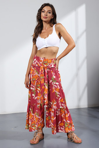 Title 5, Printed Womens Loose Beach Wide Leg Pant Bindi...