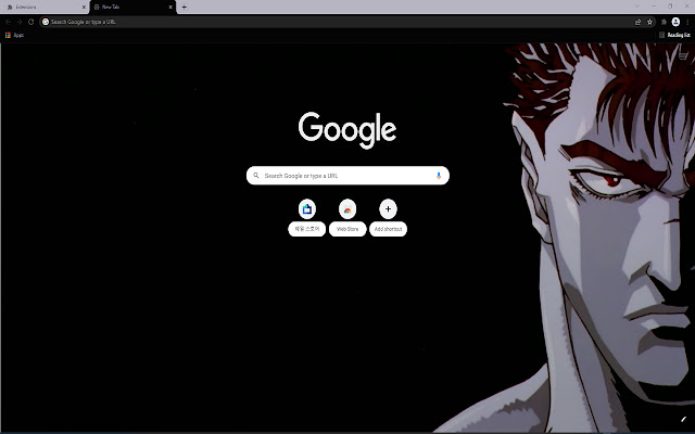 Berserk Guts HD Theme chrome extension