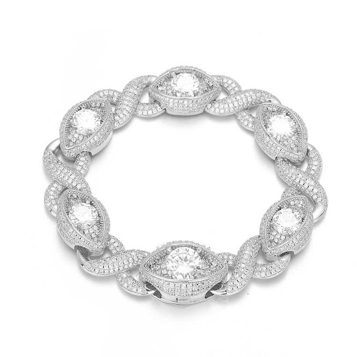 Title 9, Mens Fashion Hip Hop Zircon Bracelet Cuban Lin...