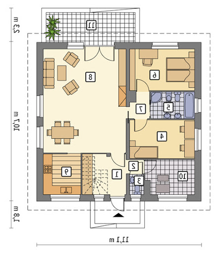 Miarodajny - wariant IV - C333d - Rzut parteru