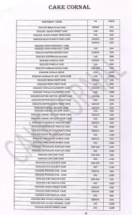 Cake Corner menu 1