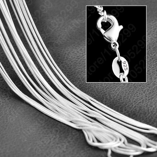 Title 3, Silver Plated 1MM Snake Bones Chain offers a de...
