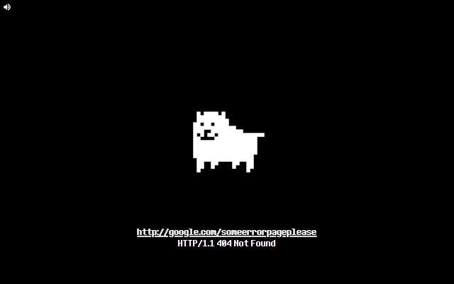 Dogcheck from Undertale as error pages chrome extension