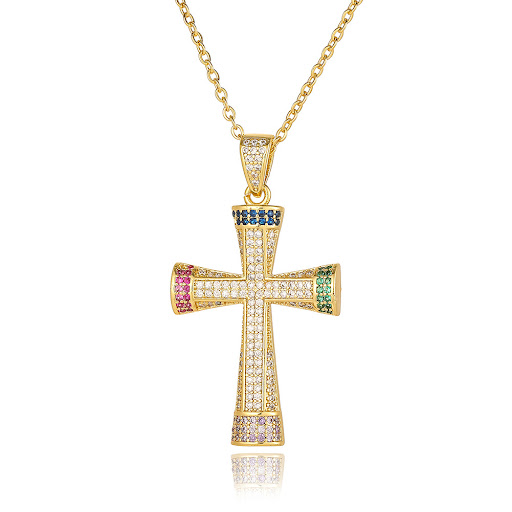 Title 17, Fashion Commuter Cross Necklace, Copper Plated ...