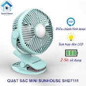 Quạt Sạc Mini Sunhouse Shd7111 Hàng Chính Hãng - Quạt Tích Điện Mini Tiện Lợi Cho Mùa Hè