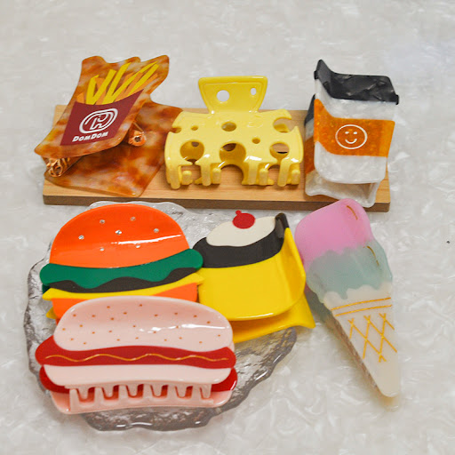 Title 2, Hamburger Ice Cream Cheese Acetate Hairpin Cute...