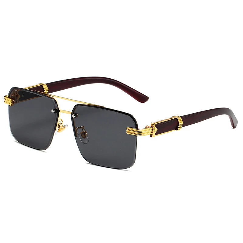 Gafas de sol cuadradas semirrematadas con diamantes para mujeres, estilo elegante. Protección UV, diseño moderno y sofisticado para lucir increíble.