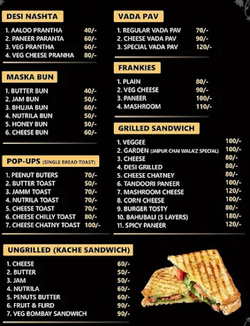 Jaipur Chaiwala'z menu 