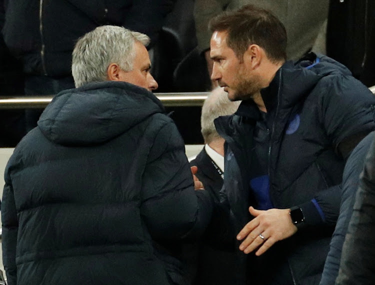 Tottenham Hotspur manager Jose Mourinho shakes hands with Chelsea manager Frank Lampard after their EPL match in London, December 22, 2019