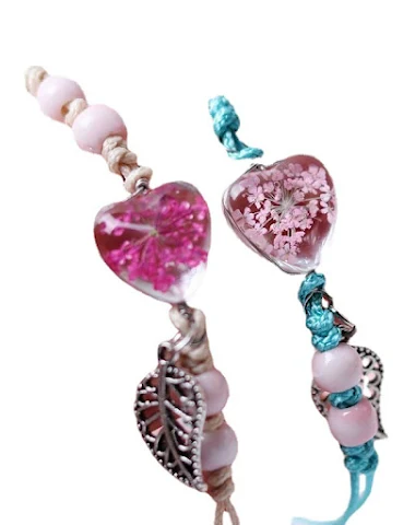 Bracelet Tressé Fleurs Séchées Gyps - 0