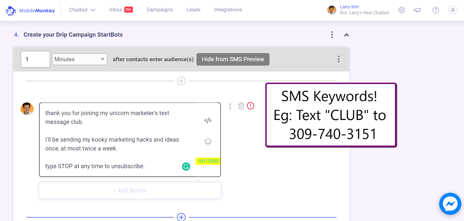 text marketing SMS keyword campaign