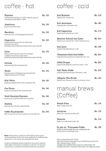 Artsy Coffee And Culture menu 