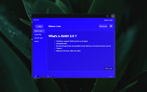 dash - synced todo and notes app