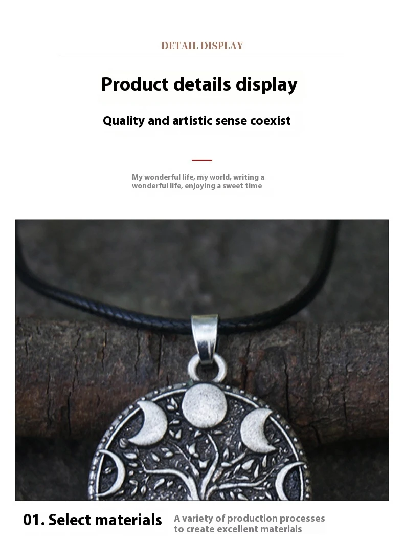 Title 3, Collier Arbre de la Chance Dieu Lune Accessoire...