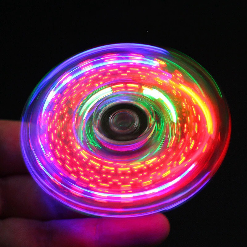 6colors Creative LED Light Luminous Fidget Spinner Changes Hand