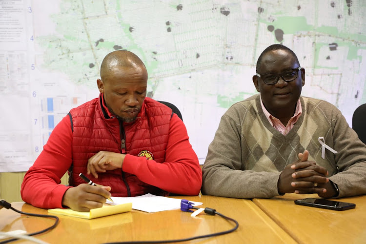 Numsa's Irvin Jim and Saftu's Zwelinzima Vavi.