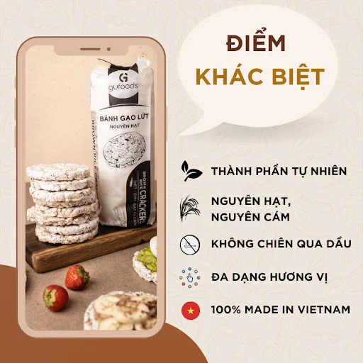 Bánh gạo lứt vị yến mạch Gufoods 510g