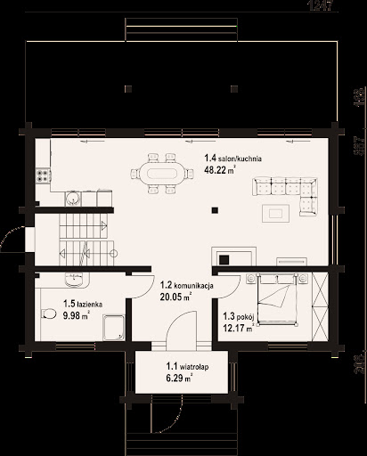 Bukowina 59 dw - Rzut parteru