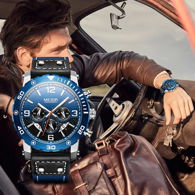 Montre Sport Chronographe Multifonction pour Homme Lumineuse Étanche Quartz Idéale pour Activités Extérieures et Sport