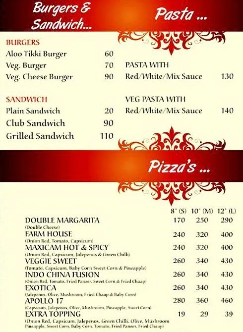 Singla's Sweets, Bakery & Restaurant menu 