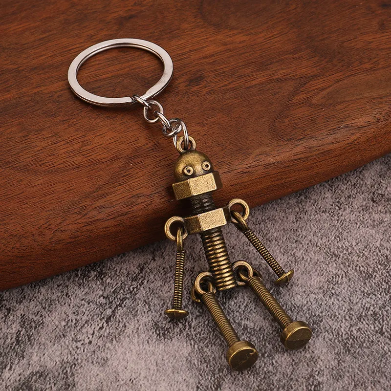 Robot Retro Handmade DIY Key Ring Pendant, a unique and customizable key accessory, a perfect gift, adding a touch of pe