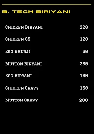 B.Tech Biryani menu 2