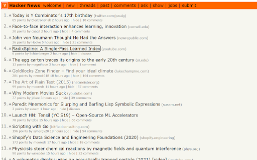 Hacker News keyboard navigation