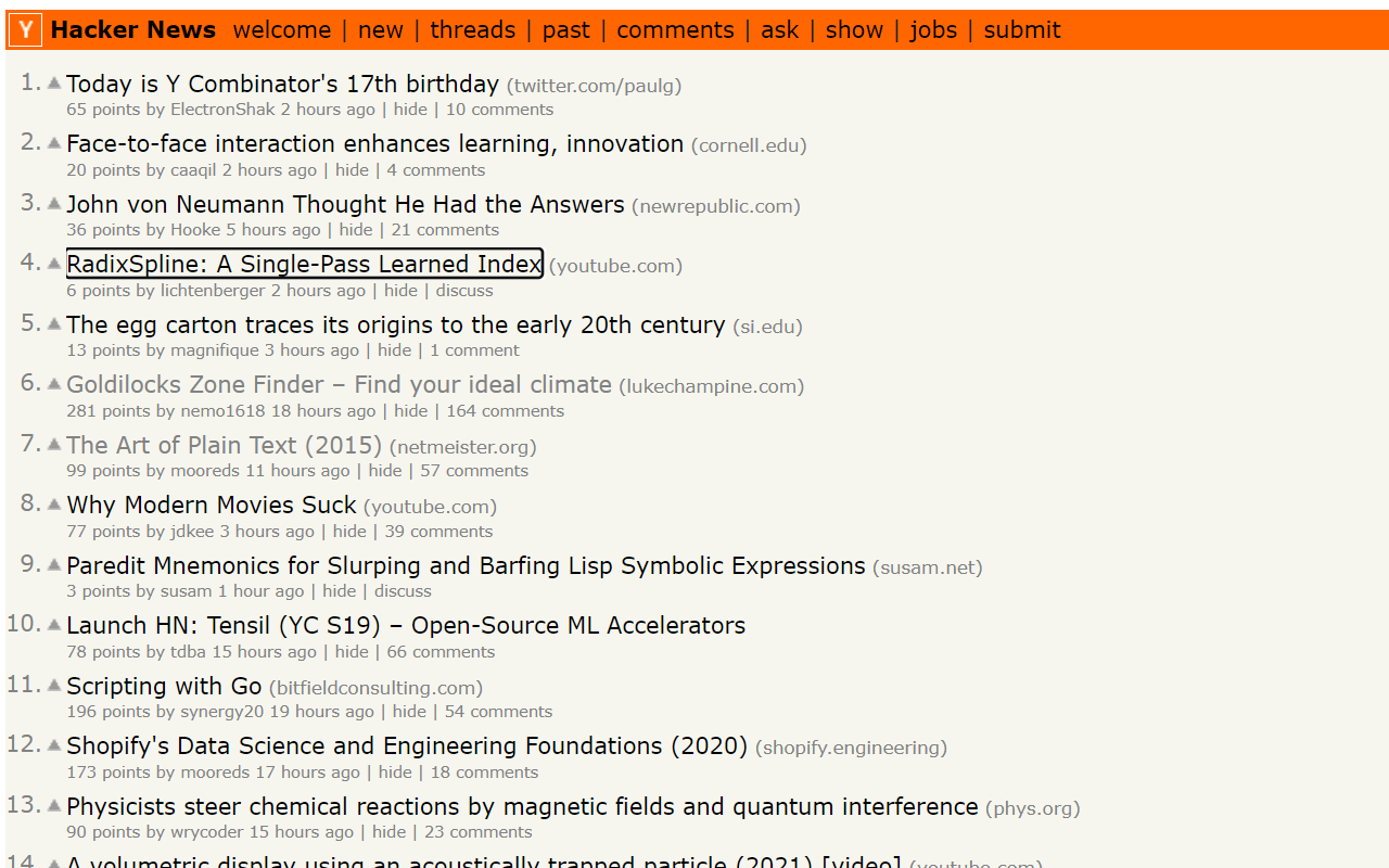 Hacker News keyboard navigation Preview image 0